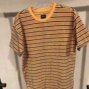 RVCA Yellow & Black Striped T Slim Fit